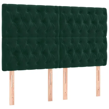 Tête de lit Vert foncé 144 x 7 x 118/128 cm Velours