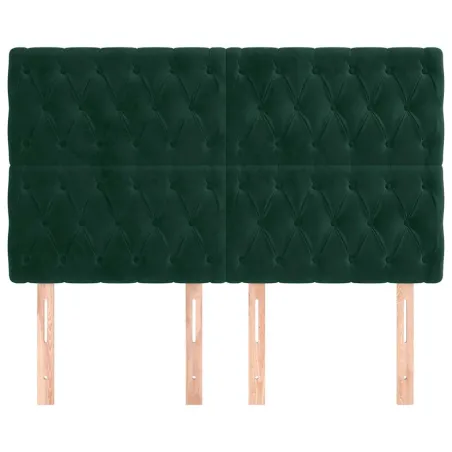 Tête de lit Vert foncé 144 x 7 x 118/128 cm Velours