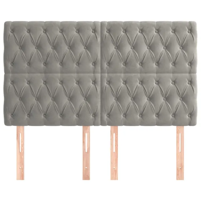 Tête de lit Gris clair 160x7x118/128 cm Velours