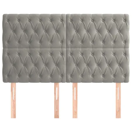 Tête de lit Gris clair 160x7x118/128 cm Velours