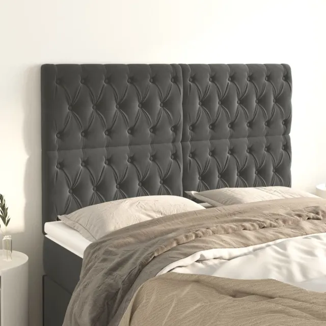 Tête de lit Gris foncé 160x7x118/128 cm Velours