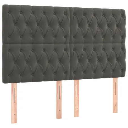 Tête de lit Gris foncé 160x7x118/128 cm Velours