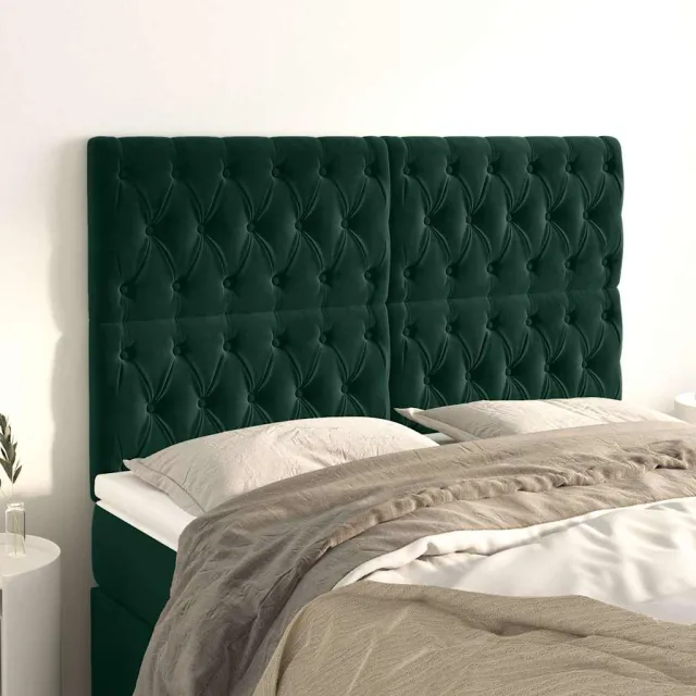 Tête de lit Vert foncé 160x7x118/128 cm Velours