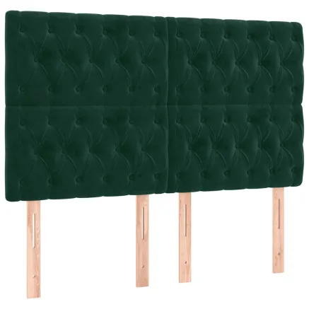 Tête de lit Vert foncé 160x7x118/128 cm Velours 2