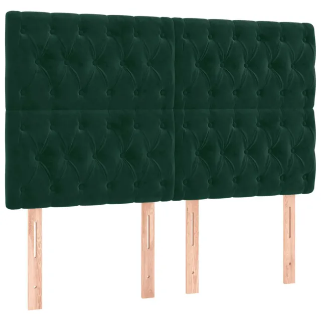 Tête de lit Vert foncé 160x7x118/128 cm Velours