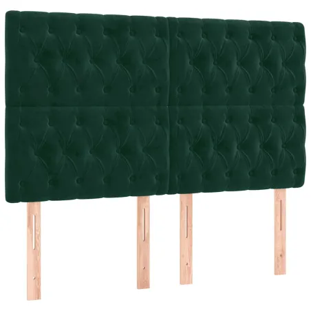 Tête de lit Vert foncé 160x7x118/128 cm Velours