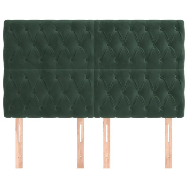 Tête de lit Vert foncé 160x7x118/128 cm Velours