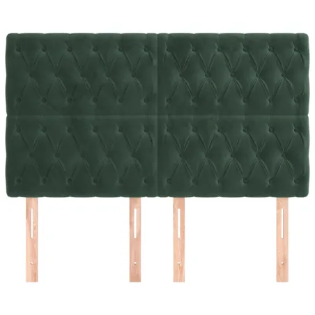 Tête de lit Vert foncé 160x7x118/128 cm Velours