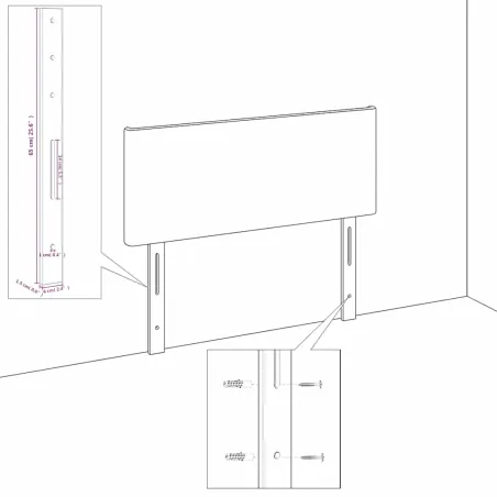 Tête de lit Vert foncé 160x7x118/128 cm Velours