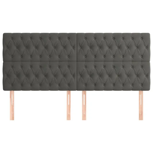 Tête de lit Gris foncé 180 x 7 x 118/128 cm Velours