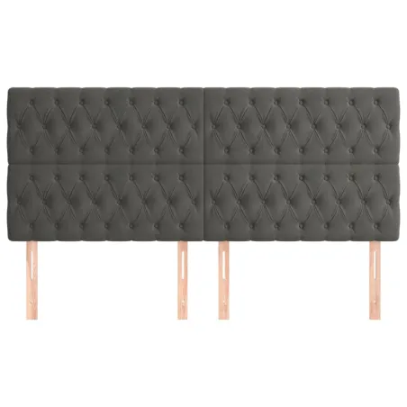 Tête de lit Gris foncé 180 x 7 x 118/128 cm Velours