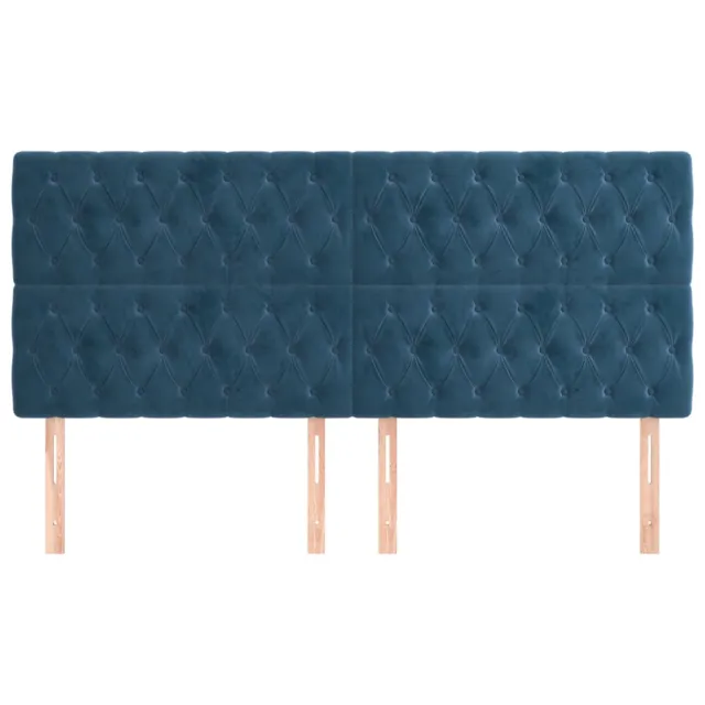 Tête de lit Bleu foncé 180 x 7 x 118/128 cm Velours