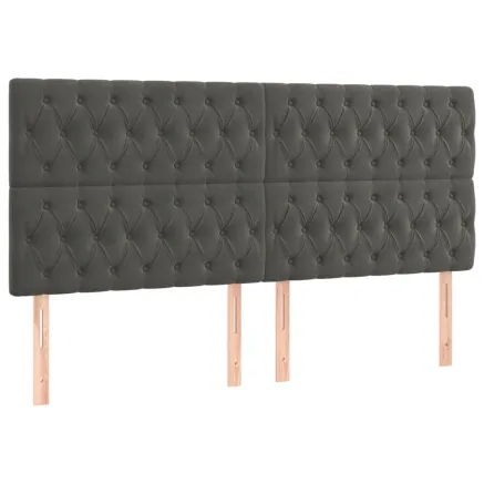 Tête de lit Gris foncé 200 x 7 x 118/128 cm Velours 2