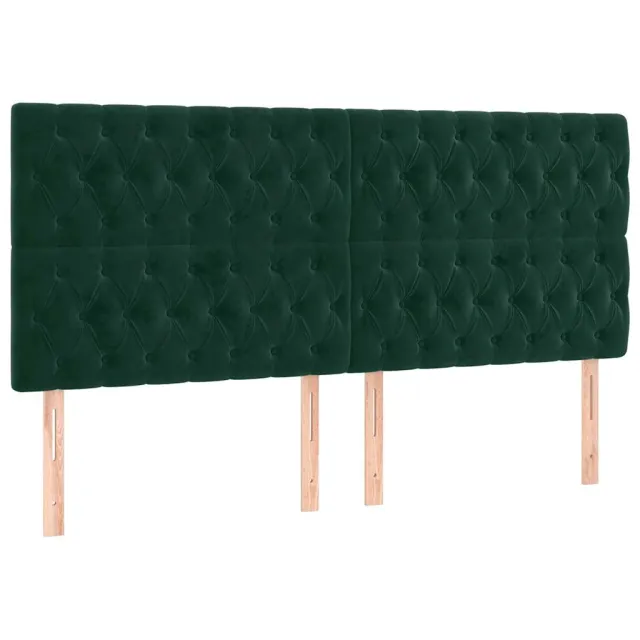 Tête de lit Vert foncé 200x7x118/128 cm Velours