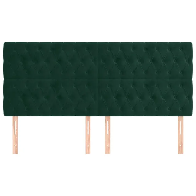 Tête de lit Vert foncé 200x7x118/128 cm Velours