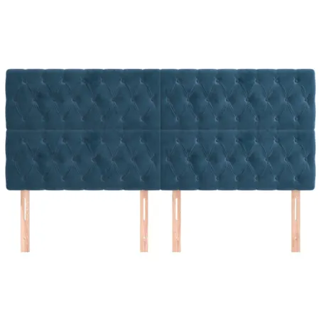 Tête de lit Bleu foncé 200 x 7 x 118/128 cm Velours
