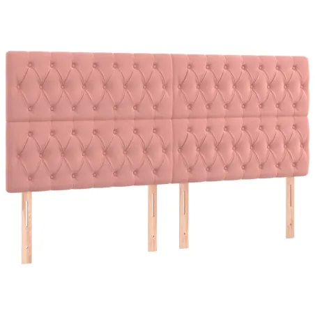 Tête de lit Rose 200x7x118/128 cm Velours