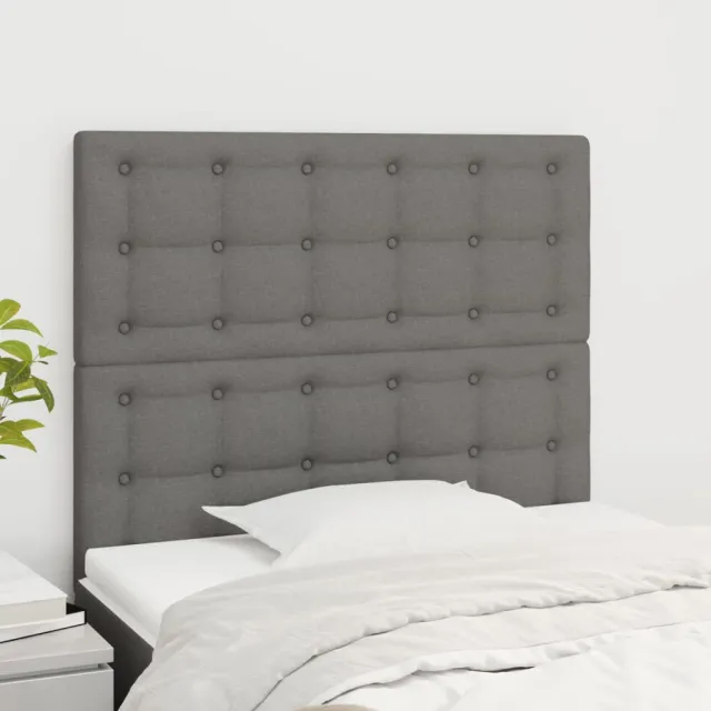 Tête de lit Gris foncé 80x5x118/128 cm Tissu