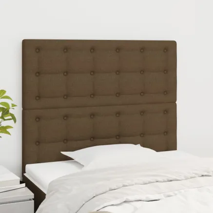 Tête de lit Marron foncé 90x5x118/128 cm Tissu