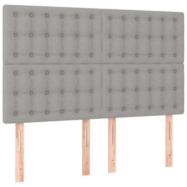 Tête de lit Gris clair 144 x 5 x 118/128 cm Tissu