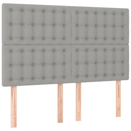 Tête de lit Gris clair 144 x 5 x 118/128 cm Tissu