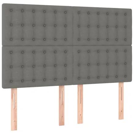 Tête de lit Gris foncé 144 x 5 x 118/128 cm Tissu 2