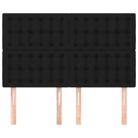 Tête de lit Noir 144x5x118/128 cm Tissu