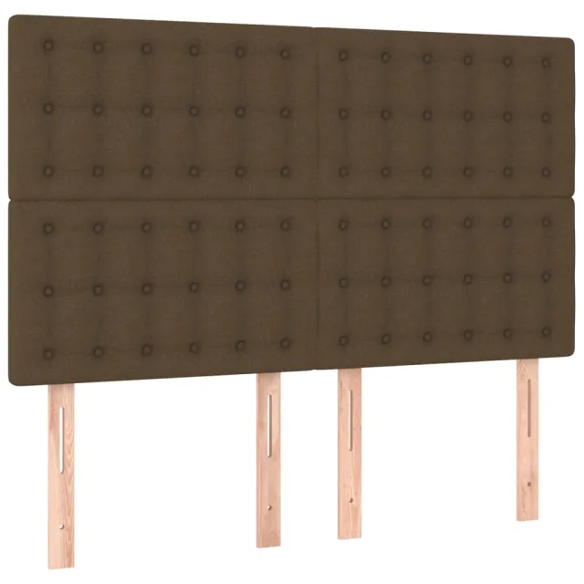 Tête de lit Marron foncé 144 x 5 x 118/128 cm Tissu
