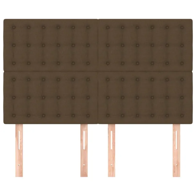 Tête de lit Marron foncé 144 x 5 x 118/128 cm Tissu