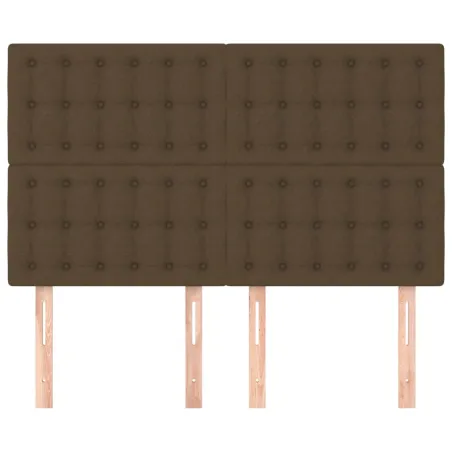 Tête de lit Marron foncé 144 x 5 x 118/128 cm Tissu