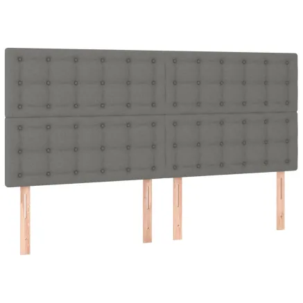 Tête de lit Gris foncé 160x5x118/128 cm Tissu 2