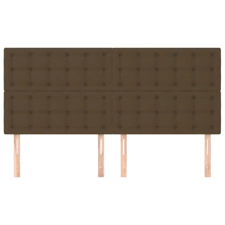 Tête de lit marron foncé 160 x 5 x 118/128 cm Tissu