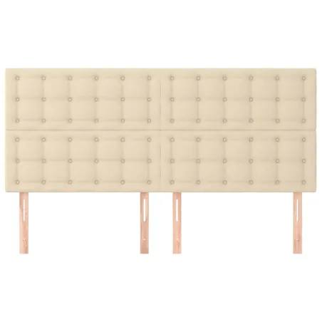 Tête de lit Crème 160x5x118/128 cm Tissu