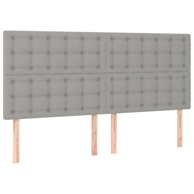 Tête de lit Gris clair 200x5x118/128 cm Tissu