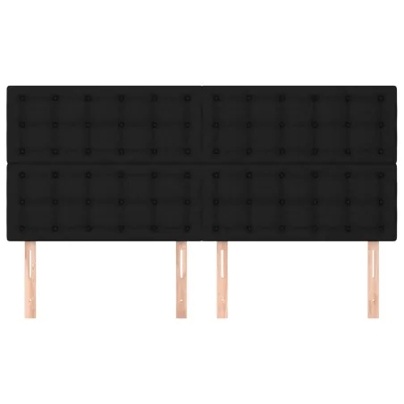 Tête de lit Noir 200x5x118/128 cm Tissu