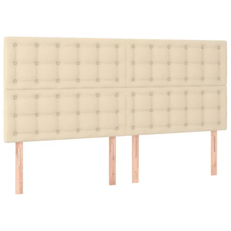 Tête de lit Crème 200x5x118/128 cm Tissu