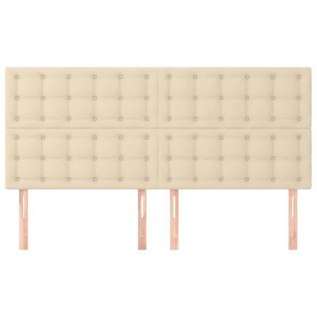 Tête de lit Crème 200x5x118/128 cm Tissu