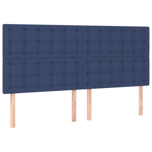Tête de lit Bleu 200x5x118/128 cm Tissu
