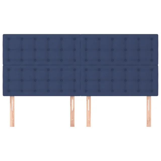 Tête de lit Bleu 200x5x118/128 cm Tissu