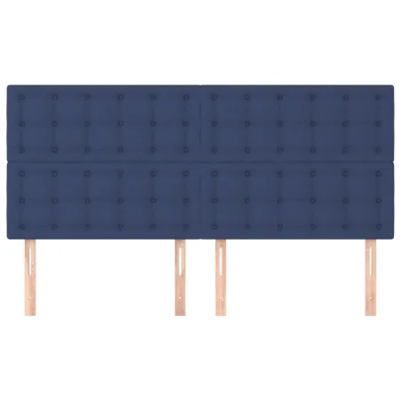 Tête de lit Bleu 200x5x118/128 cm Tissu