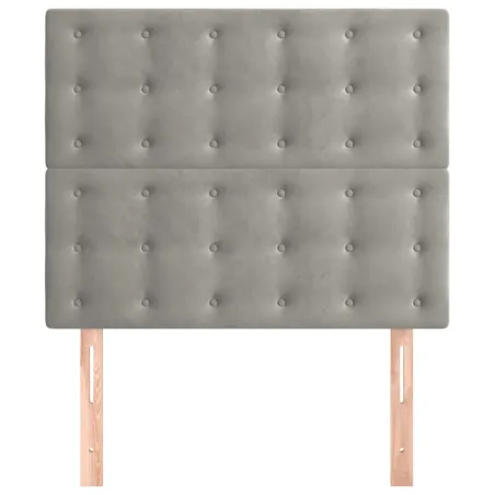 Tête de lit Gris clair 80x5x118/128 cm Velours