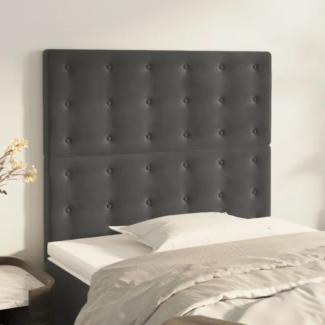 Tête de lit Gris foncé 80x5x118/128 cm Velours