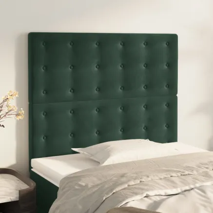Tête de lit Vert foncé 80x5x118/128 cm Velours