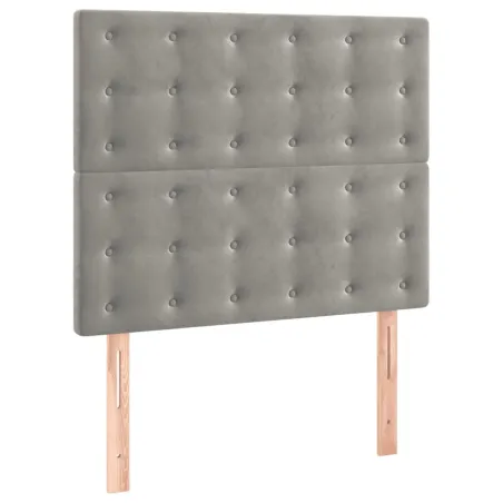 Tête de lit Gris clair 90x5x118/128 cm Velours