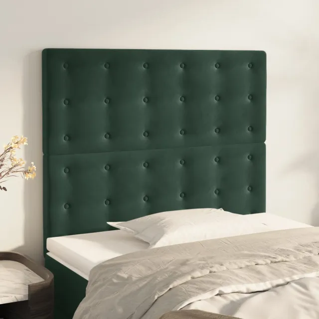 Tête de lit Vert foncé 90x5x118/128 cm Velours