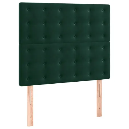 Tête de lit Vert foncé 100x5x118/128 cm Velours