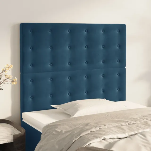 Tête de lit Bleu foncé 100x5x118/128 cm Velours