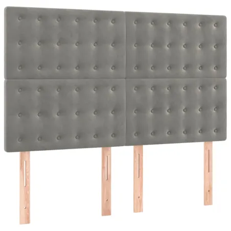 Tête de lit Gris clair 144 x 5 x 118/128 cm Velours