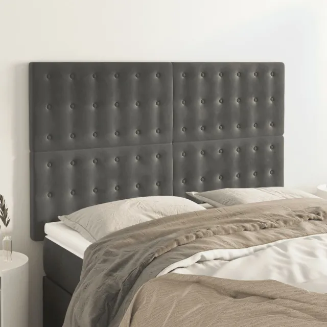 Tête de lit Gris foncé 144 x 5 x 118/128 cm Velours