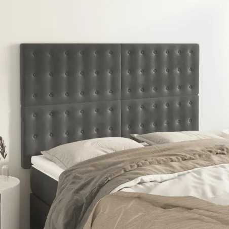 Tête de lit Gris foncé 144 x 5 x 118/128 cm Velours